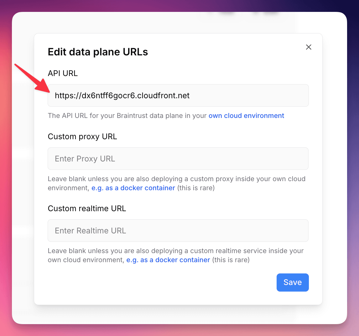 Paste the API URL